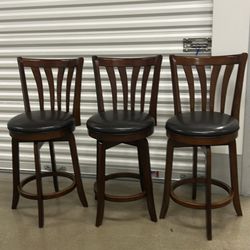 Swivel Leather Bar Stools All3 For $270
