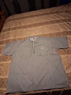 Ben Davis Half-Zip Striped Work Shirt