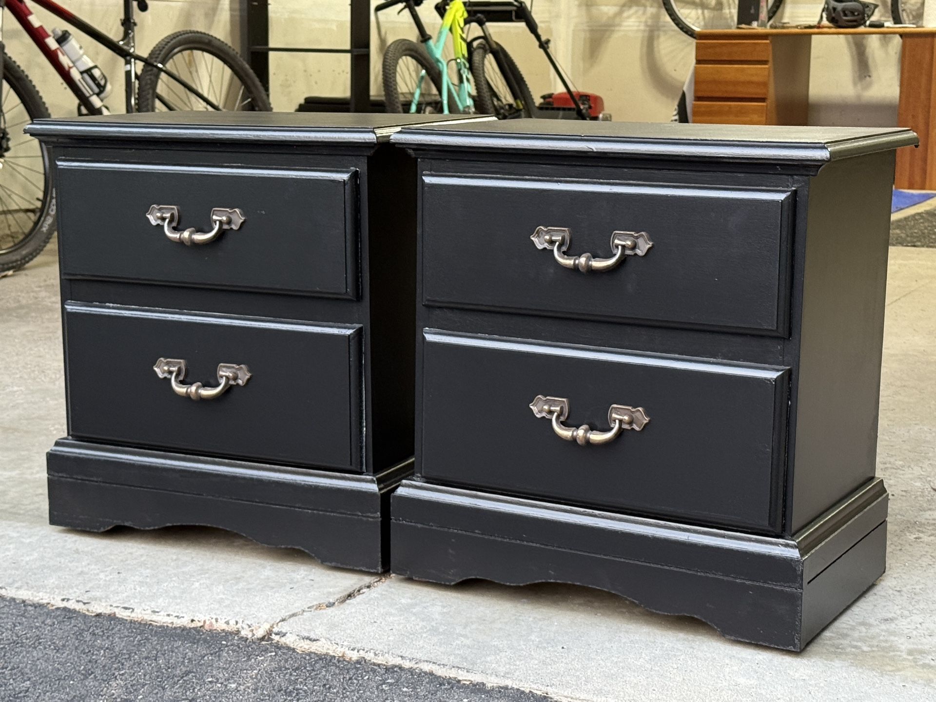 Pair of Refinished Black Nightstands – $100 for BOTH