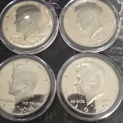 4 Proof Kennedy Half Dollar Coins