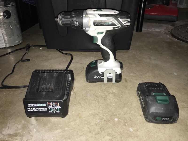 Masterforce FlexPower 20-Volt Lithium-Ion Cordless 1/2" Drill/Driver Kit