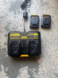 Dewalt batteries and dual charger