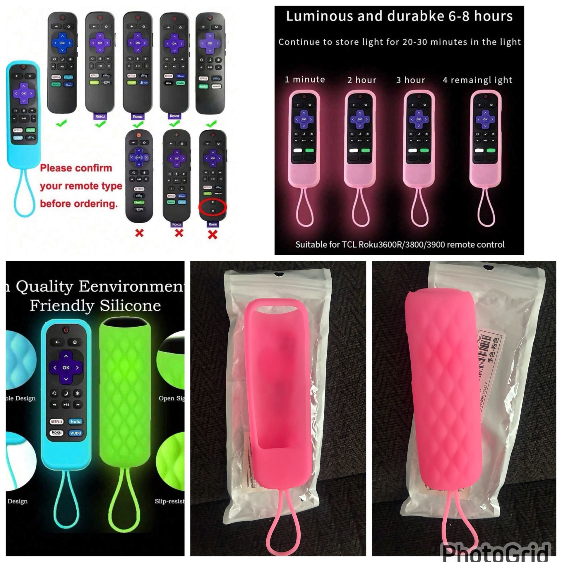 Glow Remote Cover For Roku,pink,new $7