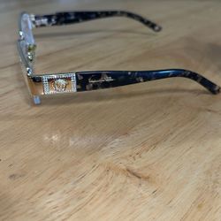 Women’s Versace Glasses With Gold Rhinestones