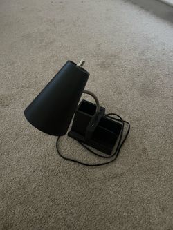 Desk Lamp w/ USB Charger, 2 Power Outlets & Desk Organizer for $15