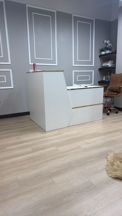 White and Gold Reception Desk