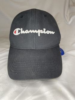 Black Champion Script Logo Baseball Cap 