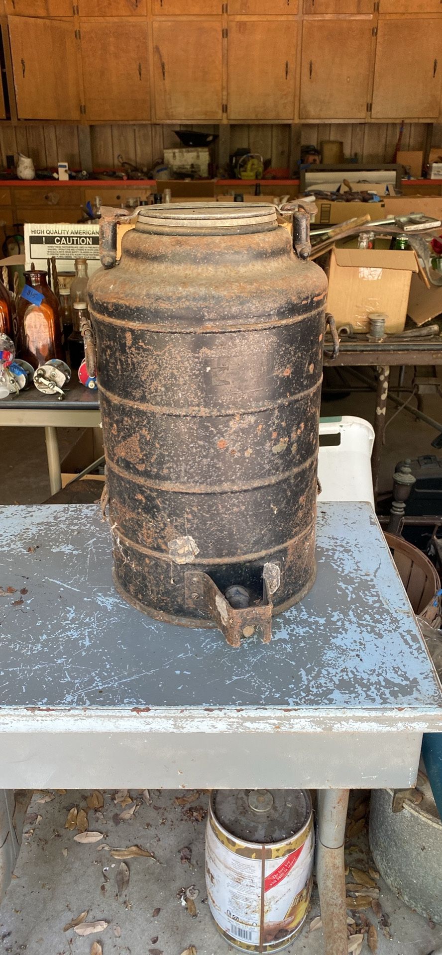 Antique Military Metal Water Container