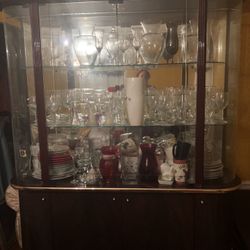 Table And Chairs And China For Sale ,  One Chair Need To Be Fixed 