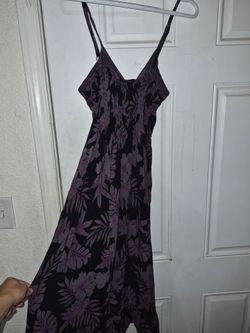 Black and Purple Floral Spaghetti Strap Dress