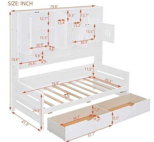 New In Box Twin Bed With Storage