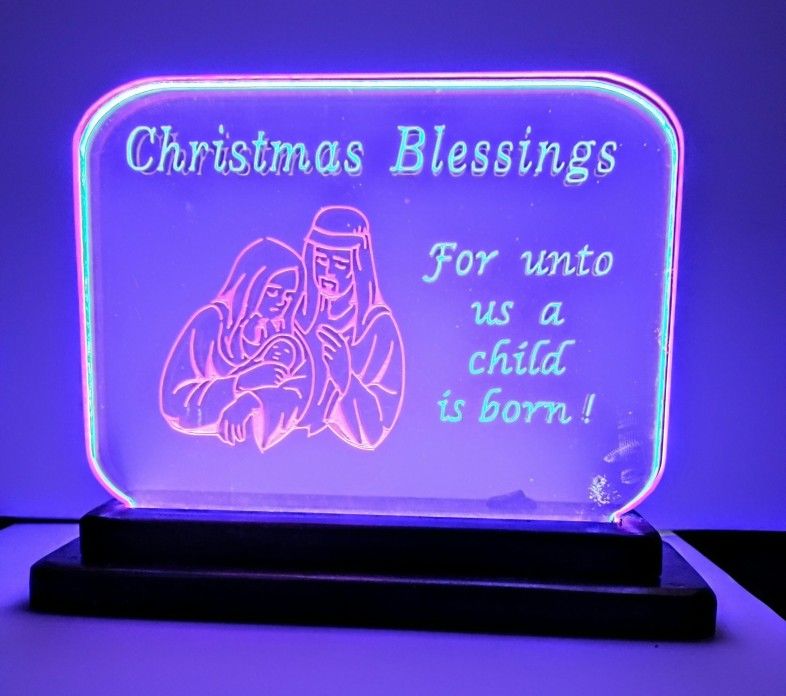 Christmas Blessings Edge Lit Lamp