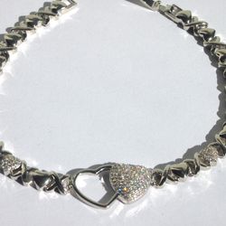 White Gold Layered Heart Xoxo Anklets