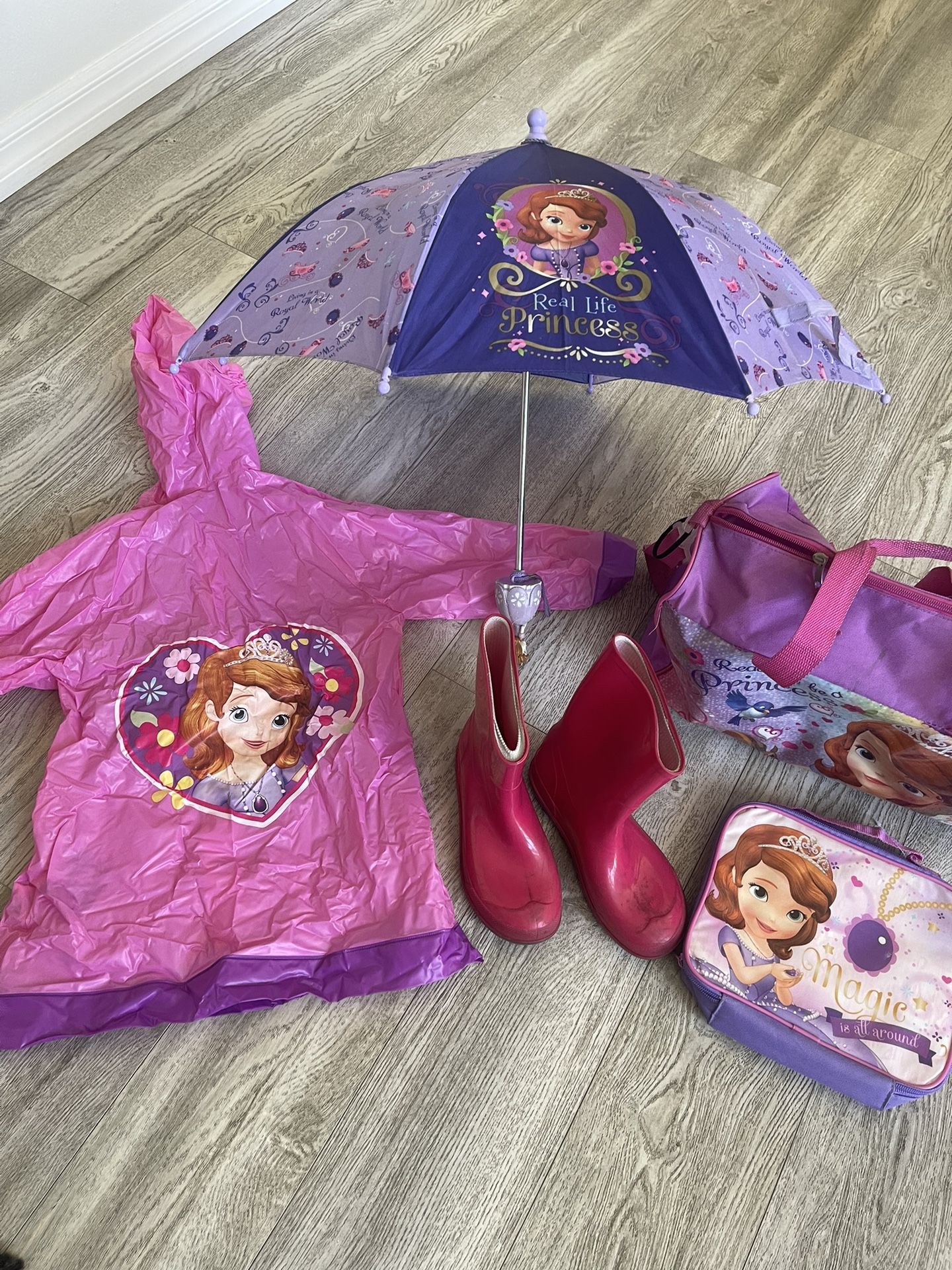 Sofia The First Rain Coat, boots , Umbrella