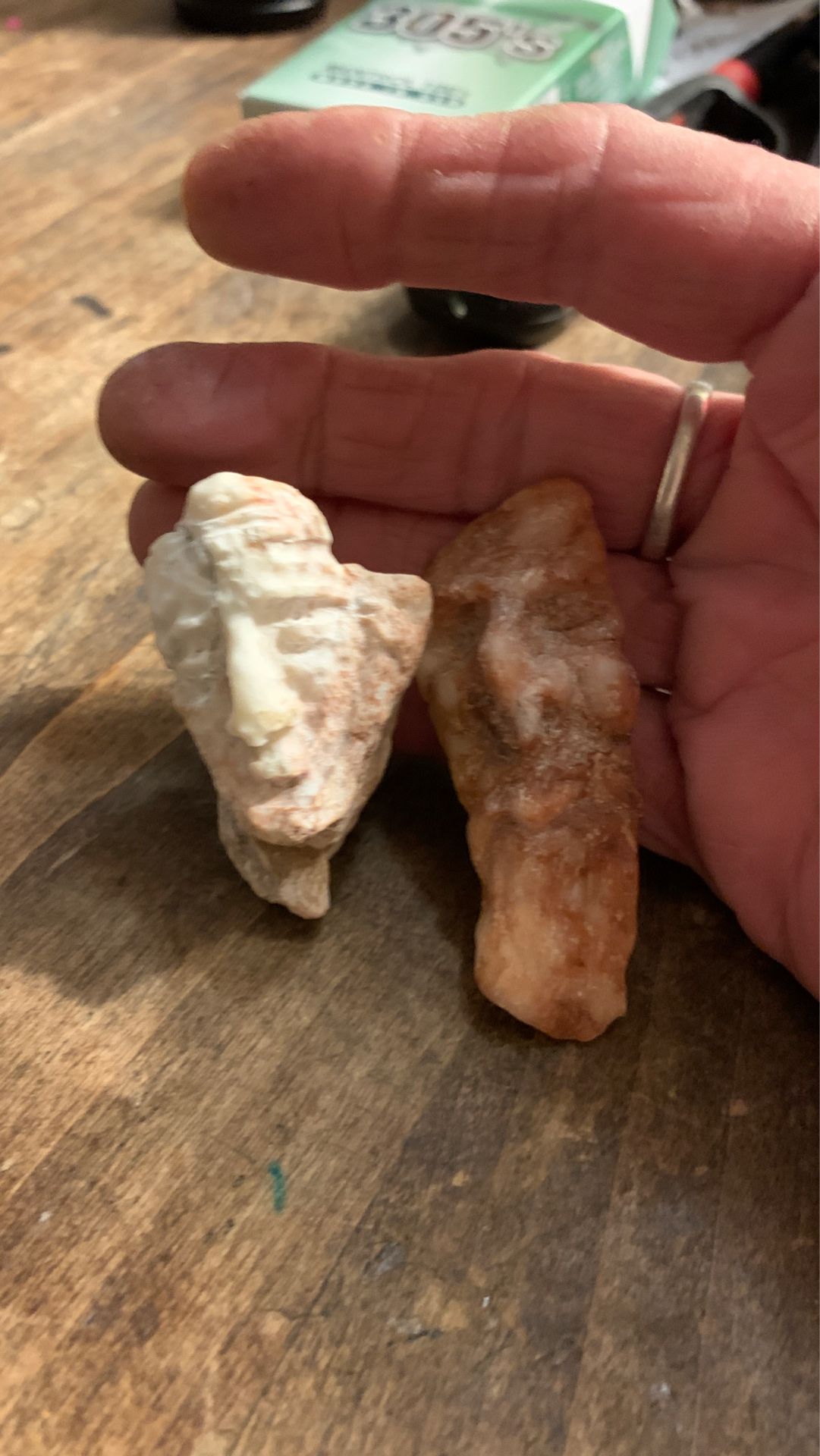 2 Homemade Beautifully Hand carved, Alabaster stone, good fortune charms