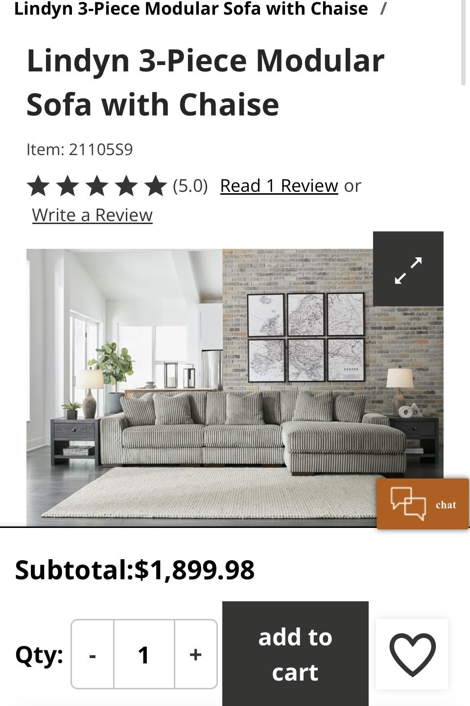 NEW Ashley Plush Sectional (PICK UP ONLY)