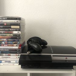 PS3 With Controller and 20 Games