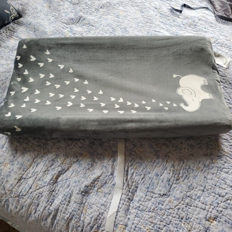 L.A. Baby Diaper Changing Pad with Boppy Elephant and Hearts Cover