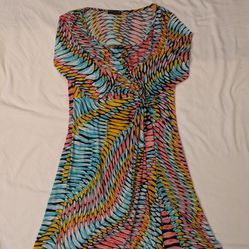 Woman's 3/4 Sleeve Patterned Dress 