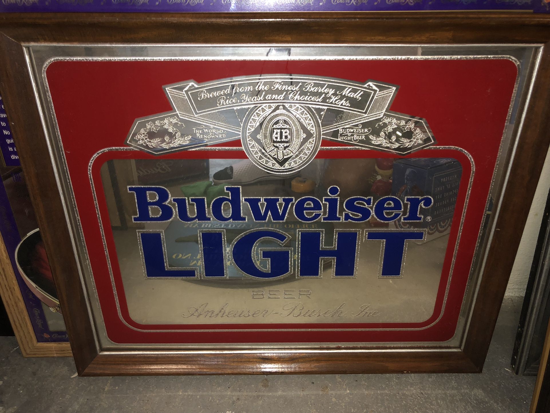 Vintage 1990 “Budweiser Light” Mirror Frame
