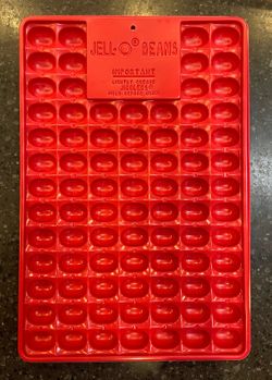 2 Vintage Red JELL-O Beans Mold Trays