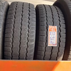 235/65/16 two tires cargo used in good condition