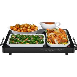 Chefman Family-Sized Glass Top Warming Tray. 