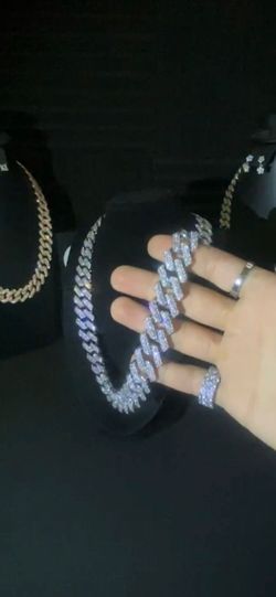 Iced Out Silver Cuban Link Chain