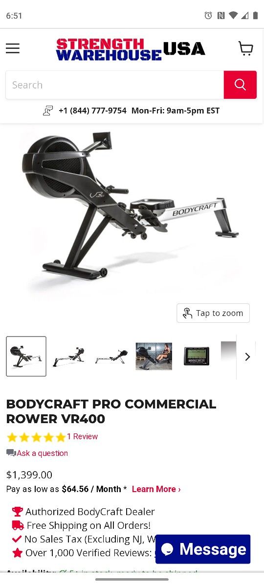 Rowing Machines Bodycraft Vr400 Rower Bodycraft VR 400 Commercial - Main Image