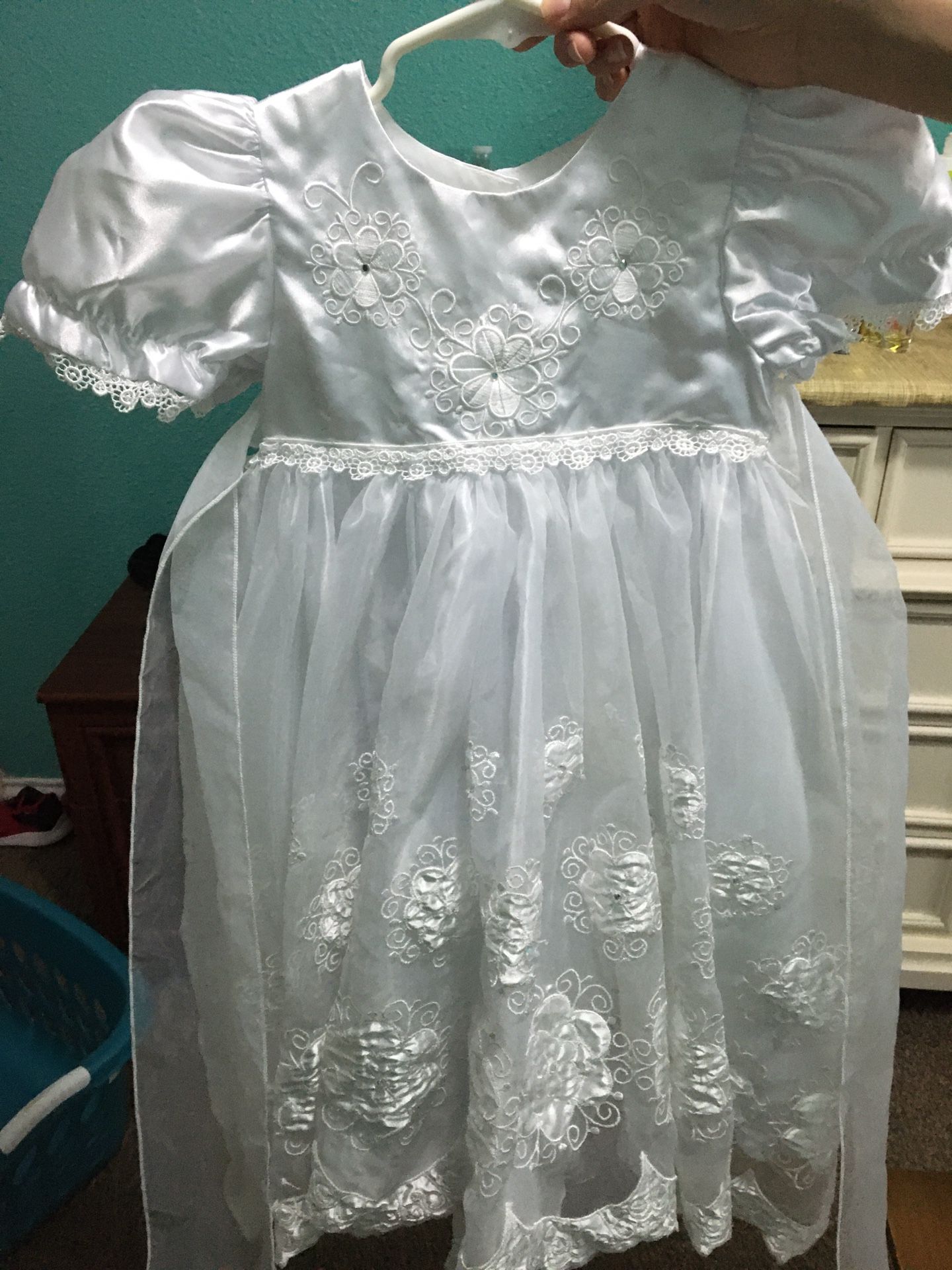 Vestido blanco para bautizo de 3 años/ white dress for baptism 3year old