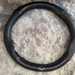 Mercedes carbon fiber look perforated leather steering wheel cover