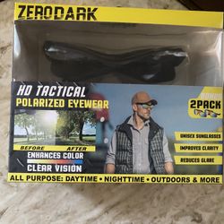 Zero Dark 2 Pack Tactical Sport Sunglasses Unisex Cycling Running Sun Shades (NIB)