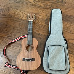 Brand New Mini Classical Guitar With Case, Strings, Strap, And Pick