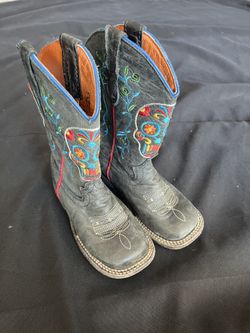 VACCARI SUGAR SKULL COWGIRL BOOTS SZ 8T