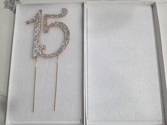 15 Cake Topper Premium Rose Gold Metal