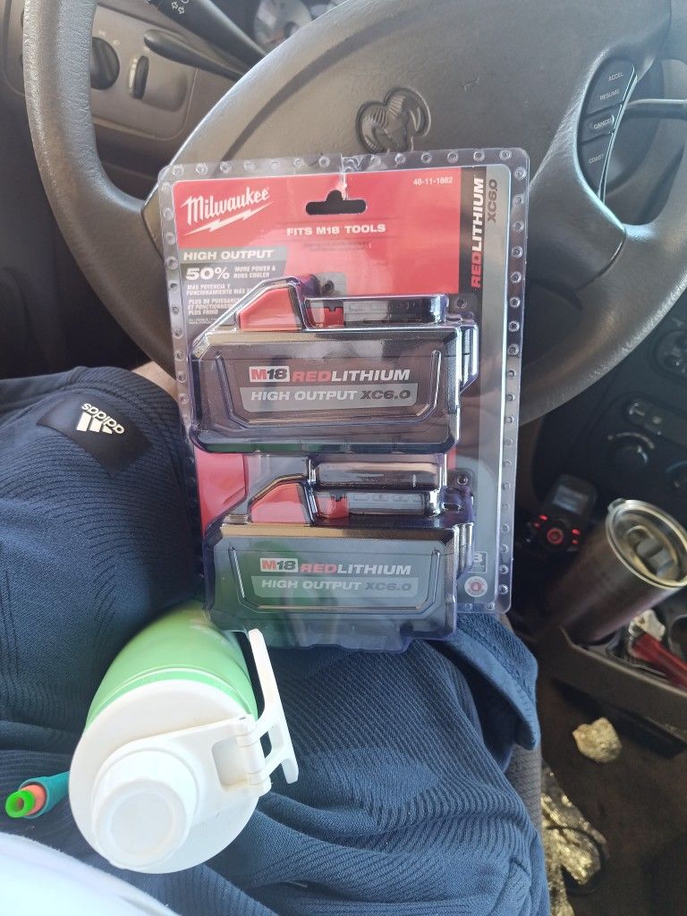 Milwaukee Red Lithium Battery Pack.