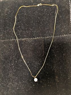 14k Real Gold Necklace with Fake Diamond