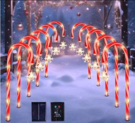HELESIN Solar Candy Cane Lights Outdoor, 10Pack 40.75in