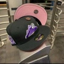 HATCLUB ROCKIES FITTED 7 ⅞ PINK UV 25TH ANNIVERSARY  PATCH
