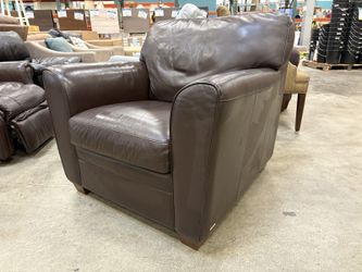 NATUZZI Dark Brown Leather Armchair