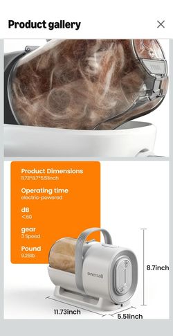 oneisall Dog Grooming Vacuum, Pet Grooming Vacuum with Clipper Nail Grinder, 1.5L Dust Cup Dog deshedding Brush with 7 Tools for Shedding Pet Hair, Ho