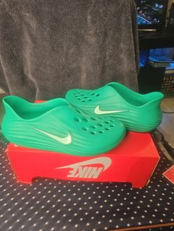 Nike ReactX Rejuven8 Clogs – Green Strike (Size 10-11) Like New w/ Box
​Price:
$50.00
​Condition:
Like New / Pre-owned (worn once indoors)
​ Men’s 10–