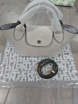Longchamp Le Pliage Tote White with Straps