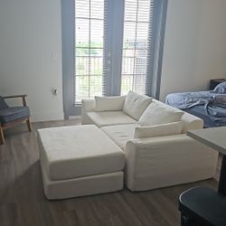 Modular Sectional Sofa - L-Shaped Cloud Couch Set with Ottoman