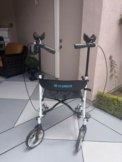 Adult stand up Walker w/ seating & hand breaks .It collapses for easy storage also light weight for easy travel