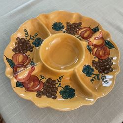 Vintage California Pottery chip and dip dish