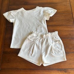 Easy Peasy Cream Short Set | Size 3T