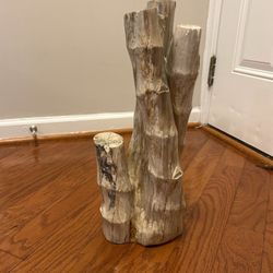 Petrified Wood Sculpture — 17” Tall Natural Decor Accent