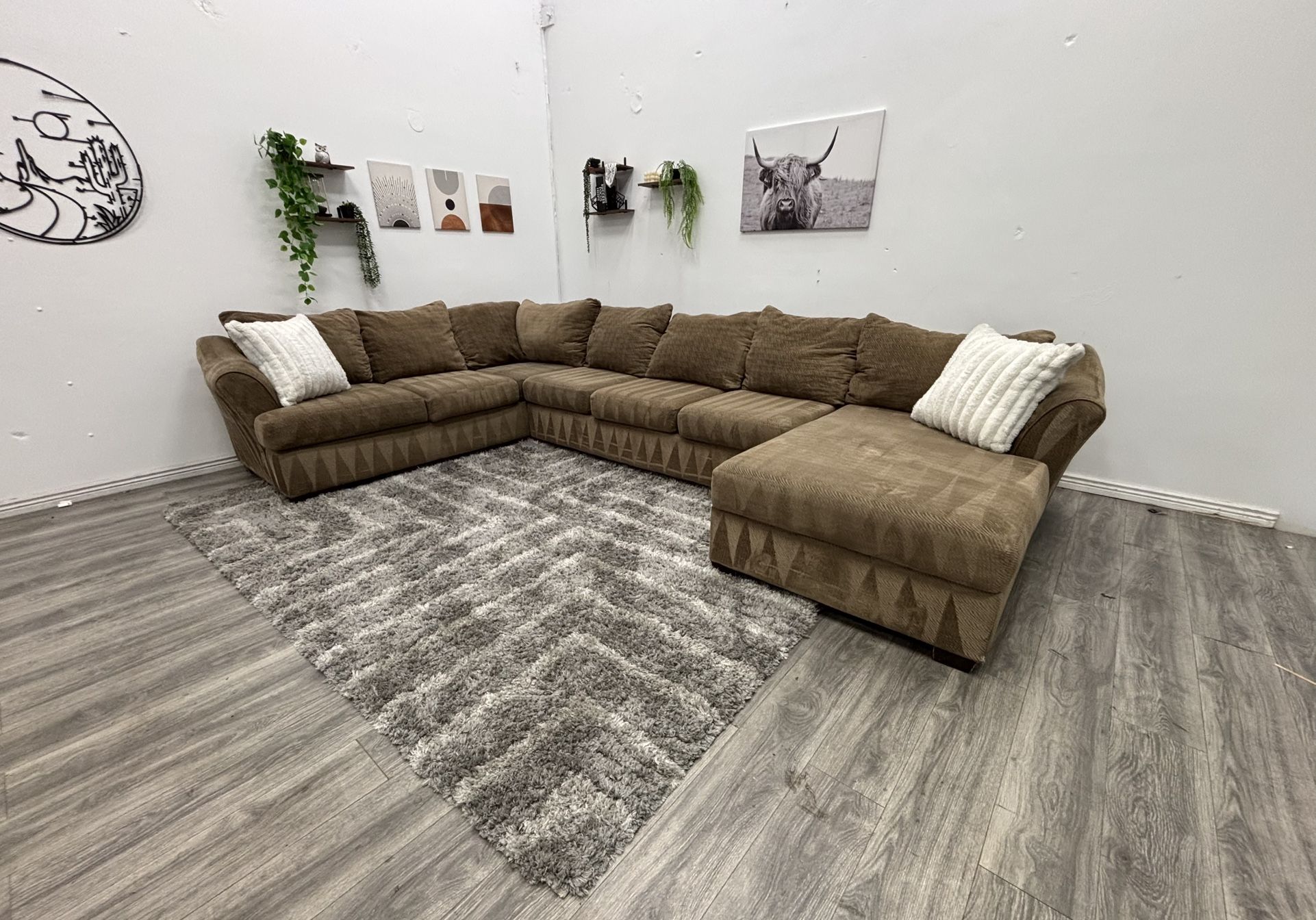 Brown Sectional Couch - Free Delivery