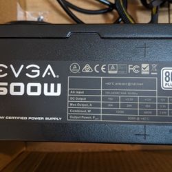 EVGA 500W 80 Plus PC Power Supply Unit